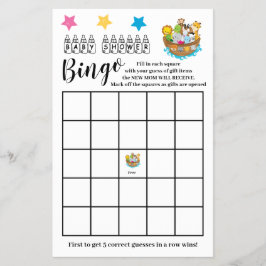Baby Shower Bingo Noach's Ark spelkaart Flyer