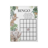 Baby shower Bingo Oerwoud Safari Animals Notitieblok (Linkerzijde)