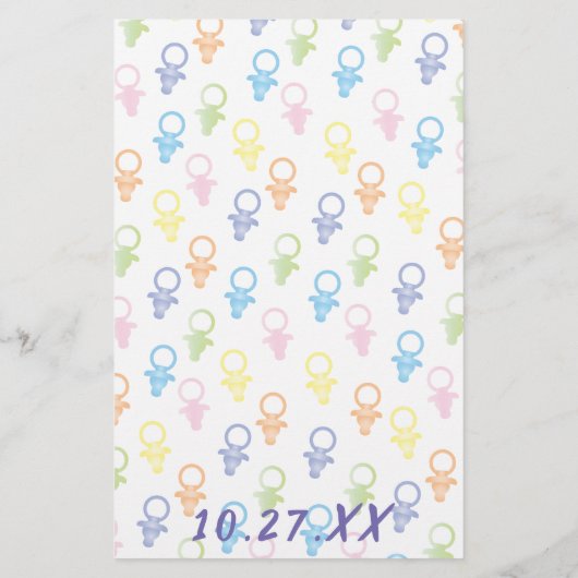 Baby shower BINGO Paci Bunny Flyer (Achterkant)