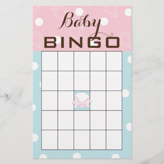 Baby shower BINGO "PINK BLUE BABY" Flyer (Voorkant)