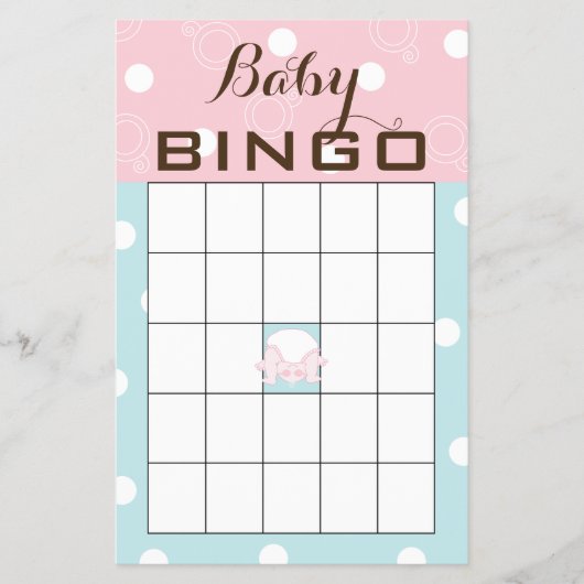 Baby shower BINGO "PINK BLUE BABY" Flyer (Voorkant)