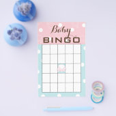 Baby shower BINGO "PINK BLUE BABY" Flyer (Enkel)