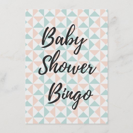 Baby shower Bingo raad de Kaart van het Spel van d (Achterkant)