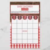 Baby shower BINGO - Rode Baby Q (Voorkant)