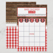 Baby shower BINGO - Rode Baby Q (Voorkant / Achterkant)