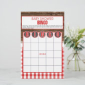 Baby shower BINGO - Rode Baby Q (Staand voorkant)