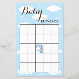 Baby shower BINGO roze/blauw/kasteel Flyer