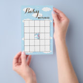 Baby shower BINGO roze/blauw/kasteel Flyer (Hand)