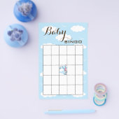Baby shower BINGO roze/blauw/kasteel Flyer (Enkel)