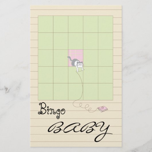 Baby shower BINGO roze/bouwt een bibliotheek" Flyer (Voorkant)