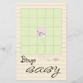 Baby shower BINGO roze/bouwt een bibliotheek" Flyer