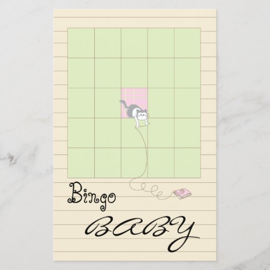 Baby shower BINGO roze/bouwt een bibliotheek" Flyer (Voorkant)