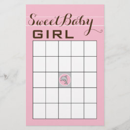 Baby Shower BINGO "Roze Dolfijn" Flyer