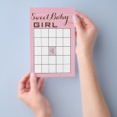 Baby shower BINGO "Roze dolfijn" Flyer (Hand)