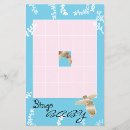 Baby shower BINGO "Roze/Turquoise Turtle" Flyer