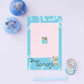 Baby shower BINGO "Roze/Turquoise Turtle" Flyer (Enkel)