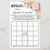 Baby shower Bingo roze tweetalige spelkaart Flyer (Achterkant)