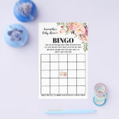 Baby shower Bingo roze tweetalige spelkaart Flyer (Enkel)