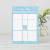 Baby shower Bingo - Rubber eendje thema - Blauw Kaart (Staand voorkant)
