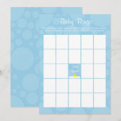 Baby shower Bingo - Rubber eendje thema - Blauw Kaart (Voorkant / Achterkant)