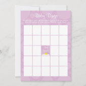 Baby shower Bingo - Rubber eendje thema - Lila Kaart (Voorkant)