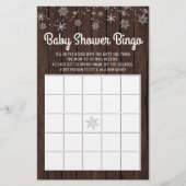 Baby shower Bingo Rustic Snowflake Baby Bingo Kaar (Voorkant)