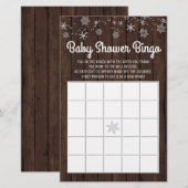 Baby shower Bingo Rustic Snowflake Baby Bingo Kaar (Voorkant / Achterkant)