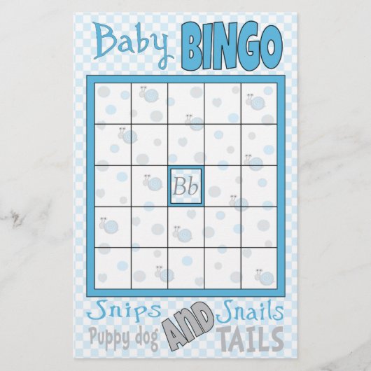 Baby Shower BINGO "Schaar en Lijm" Flyer (Voorkant)