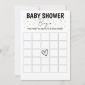 Baby shower Bingo Spel - B/W Kaart (Voorkant)