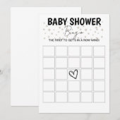 Baby shower Bingo Spel - B/W Kaart (Voorkant / Achterkant)