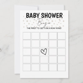 Baby shower Bingo Spel - B/W Kaart