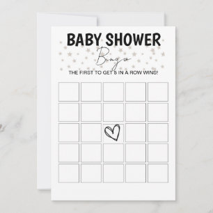 Baby shower Bingo Spel - B/W Kaart