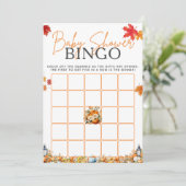 Baby shower BINGO spel Een beetje pompoen Bloemen Kaart (Staand voorkant)
