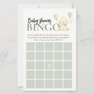 Baby Shower Bingo Spel, Golden Retriever Meisje Ba