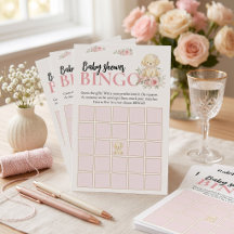 Baby Shower Bingo Spel | Gouden Retriever Meisje