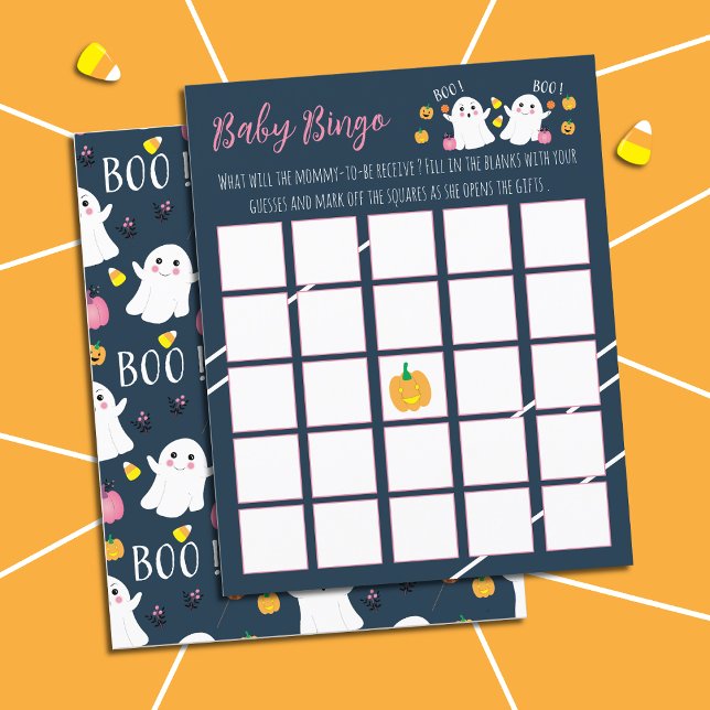 Baby shower Bingo Spel -Halloween -Donkerblauw (Creator heeft geüpload)