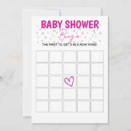 Baby shower Bingo Spel - Roze Kaart