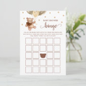 Baby shower Bingo Spel Teddy Bear Kaart (Staand voorkant)