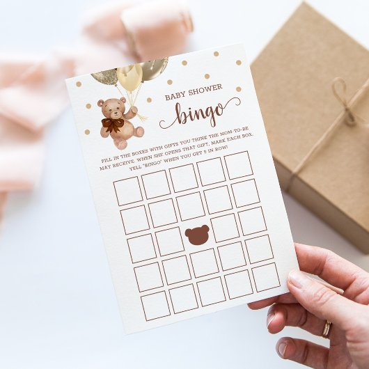 Baby shower Bingo Spel Teddy Bear Kaart