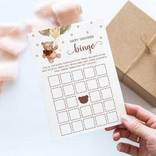 Baby Shower Bingo Spel Teddy Beer Kaart