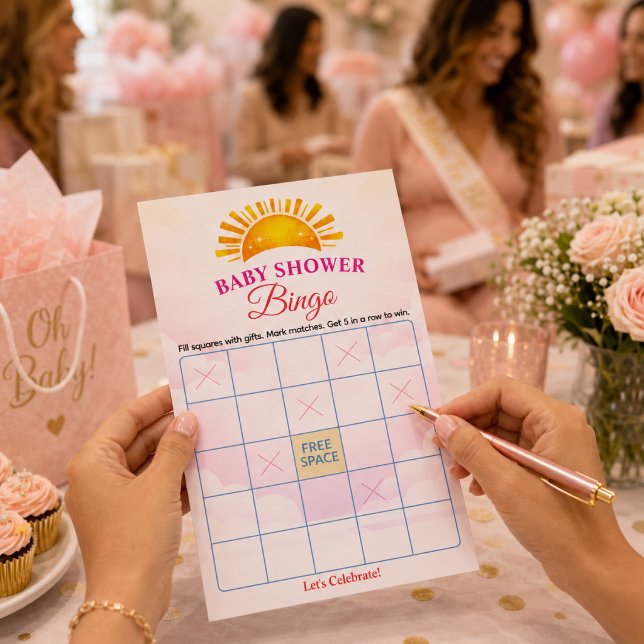 Baby Shower Bingo Spelkaart Bright Sun (Creator heeft geüpload)