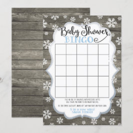 Baby Shower Bingo Spelkaart Kleine Sneeuwvlok Blau Kaart
