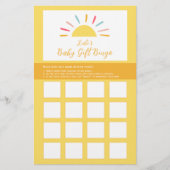 Baby shower Bingo spelletje, Sunshine Miracle Flyer (Voorkant)