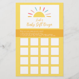 Baby shower Bingo spelletje, Sunshine Miracle Flyer