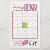 Baby shower BINGO "Sugar and Spice" Flyer (Voorkant)
