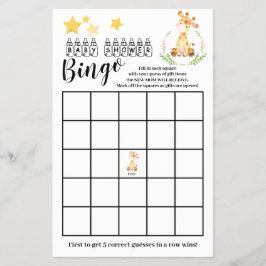Baby shower Bingo Sweet  Giraffe Game Kaart