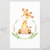 Baby shower Bingo Sweet  Giraffe Game Kaart (Achterkant)