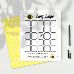 Baby shower Bingo Sweet Little Honey Bee