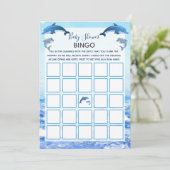 Baby shower Bingo voor moeder en Baby Dolphin Ocea Kaart (Staand voorkant)