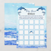 Baby shower Bingo voor moeder en Baby Dolphin Ocea Kaart (Voorkant / Achterkant)